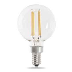 Feit Electric BPG1640/927CA/FIL/2 LED Lamp, Globe, G16-1/2 Lamp, 40 W Equivalent, E12 Lamp Base, Dimmable