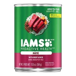 IAMS PROACTIVE HEALTH 01330 Adult Dog Food, Wet, Beef, Rice Flavor, 13 oz Package