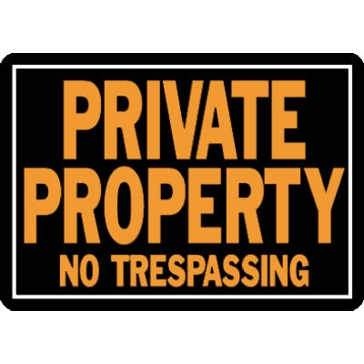 10" x 14" "Private Property" Aluminum Sign 