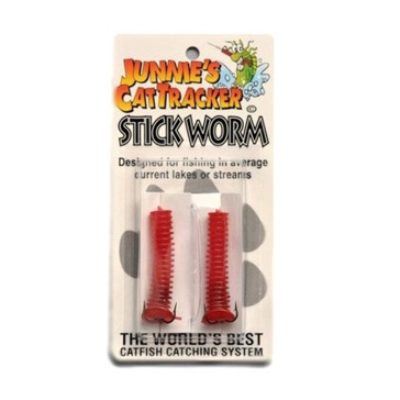 Junnie's Cat Tracker Stick Worm Lure - Red 2 Pack