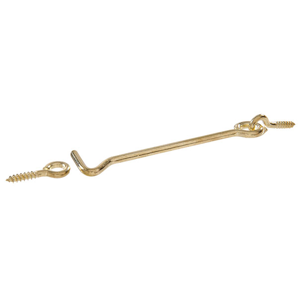 Hillman Solid Brass Bright Brass Gate Hook Eyes
