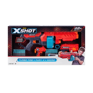 Zuru X-Shot Excel Turbo Fire and Fury with Micro Combo Pack