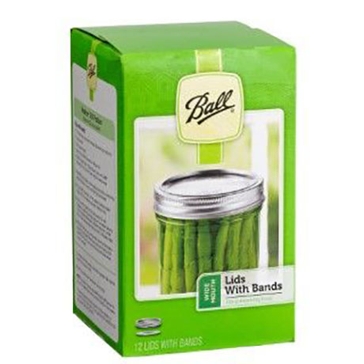 Ball Wide Mouth Canning Lids With Bands 12-Count