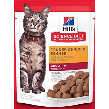  Hill's Science Diet Wet Cat Food Pouches, Tender Chicken, 2.8 oz Pouch