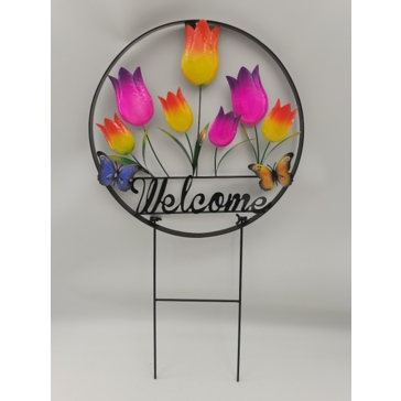 16" "Welcome" Tulip Stake