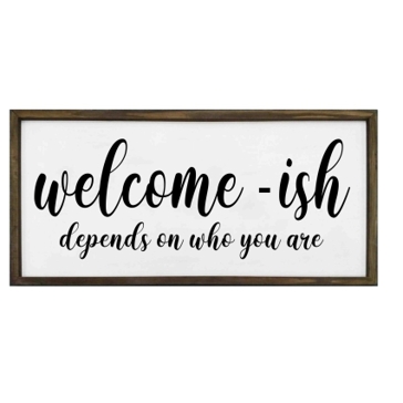 36'' x 17.25'' Wooden - Welcome - "ish" sign