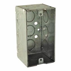 RACO 8670 Handy Box, 1-Gang, 11-Knockout, 1/2 in Knockout, Galvanized Steel, Gray