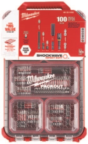 Milwaukee Shockwave Impact Driver Bit Set with Packout Case 100 Piece