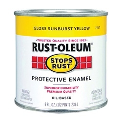 RUST-OLEUM STOPS RUST 7747730 Protective Enamel, Gloss, Sunburst Yellow, 0.5 pt Can