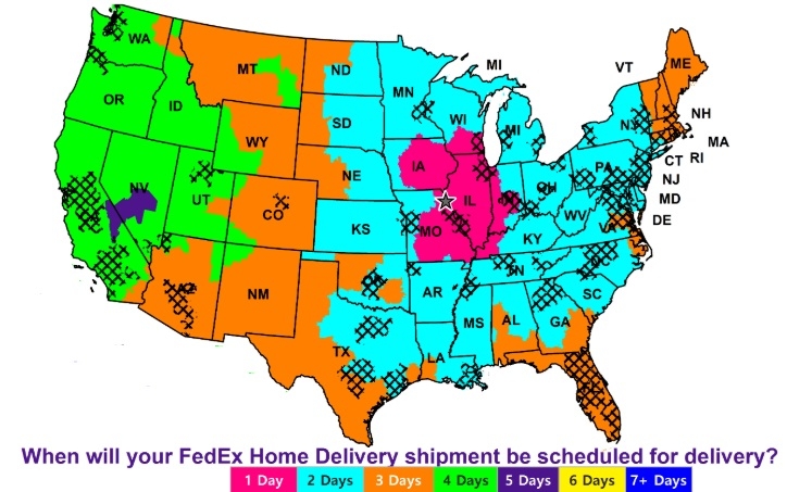 FedEx Ground Service Map