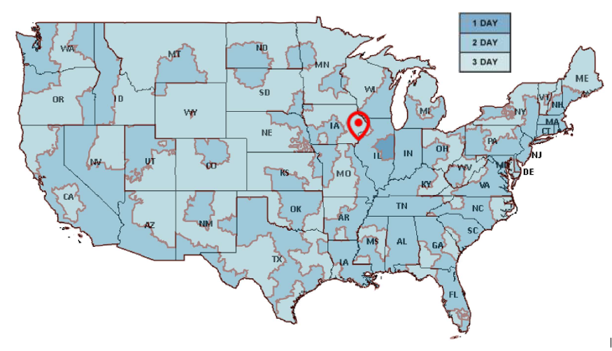 Usps Postal Zone Chart Map